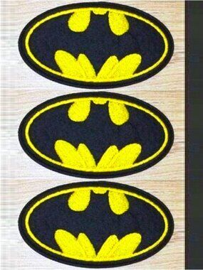 (3) Super Hero Symbol Logo IRON ON Patch Clothing batman accessory badges bat ma